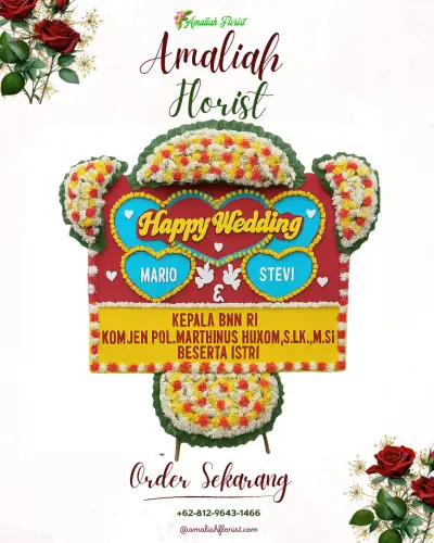 Karangan Papan Bunga Pernikahan di Imogiri